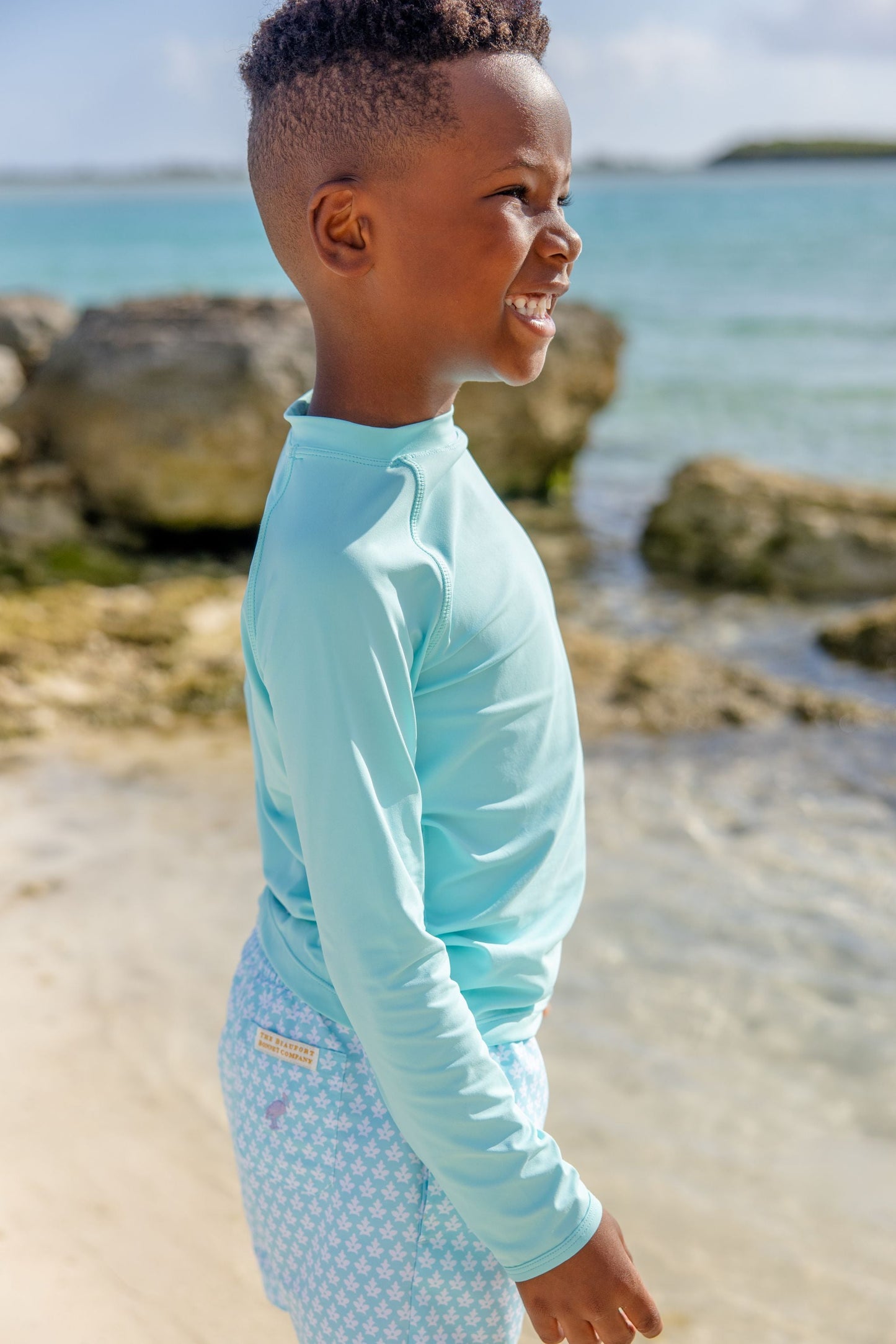 Beaufort Bonnet Walker's Wave Spotter Swim Shirt - Edisto Egg Blue