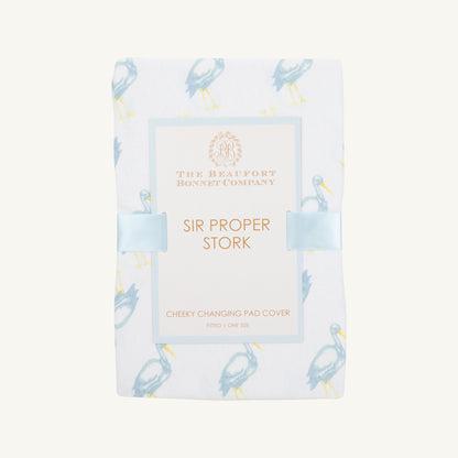 Beaufort Bonnet Cheeky Changing Pad Cover - Sir Proper Stork