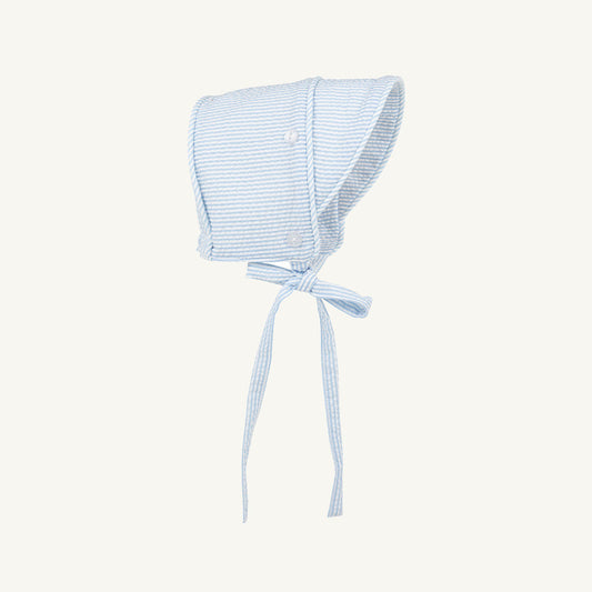 Beaufort Bonnet Barringer Bonnet - Breakers Blue Seersucker | Classic Baby Boy Bonnet