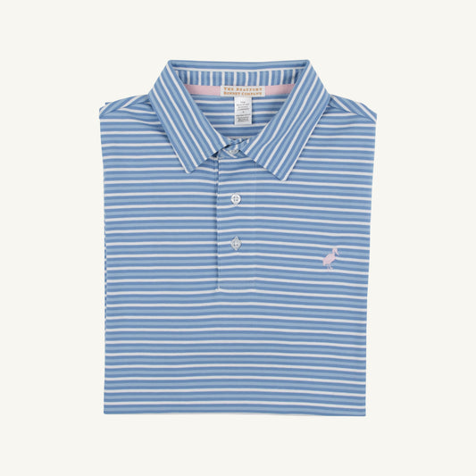 Beaufort Bonnet Croquet Party Polo - Sumner County Stripe (Sunrise Blvd. Blu