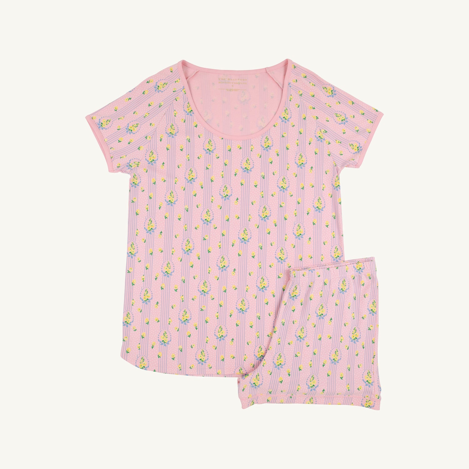 Beaufort Bonnet Shut Eye Short Set - Central Park Posies & Sandpearl Pink