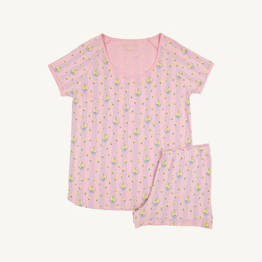Beaufort Bonnet Shut Eye Short Set - Central Park Posies & Sandpearl Pink