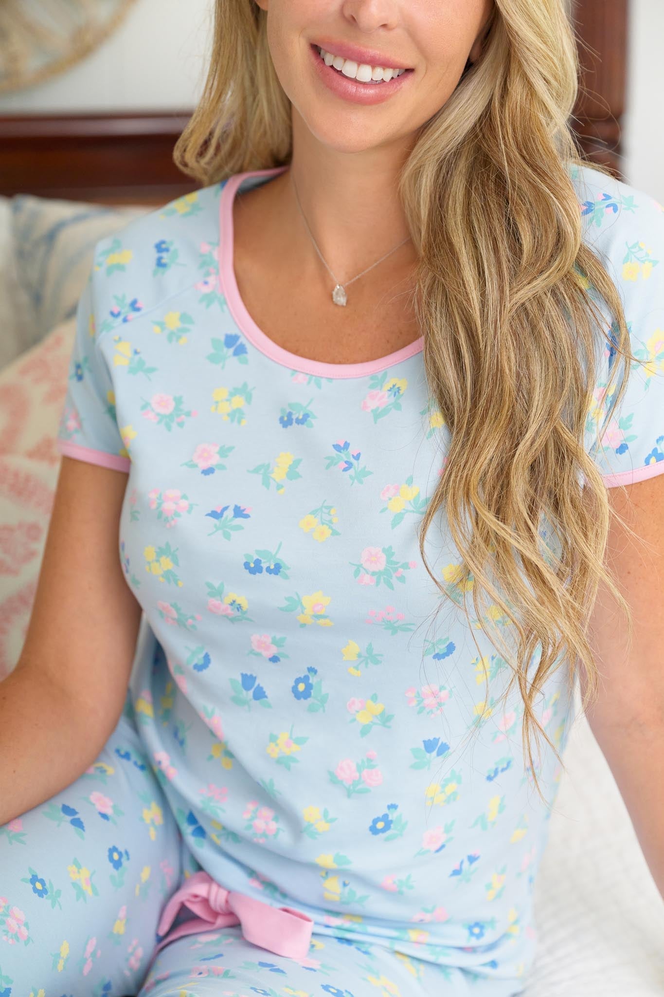 Beaufort Bonnet Stay in Bed Set - Little London Flowers & Pier Party Pink