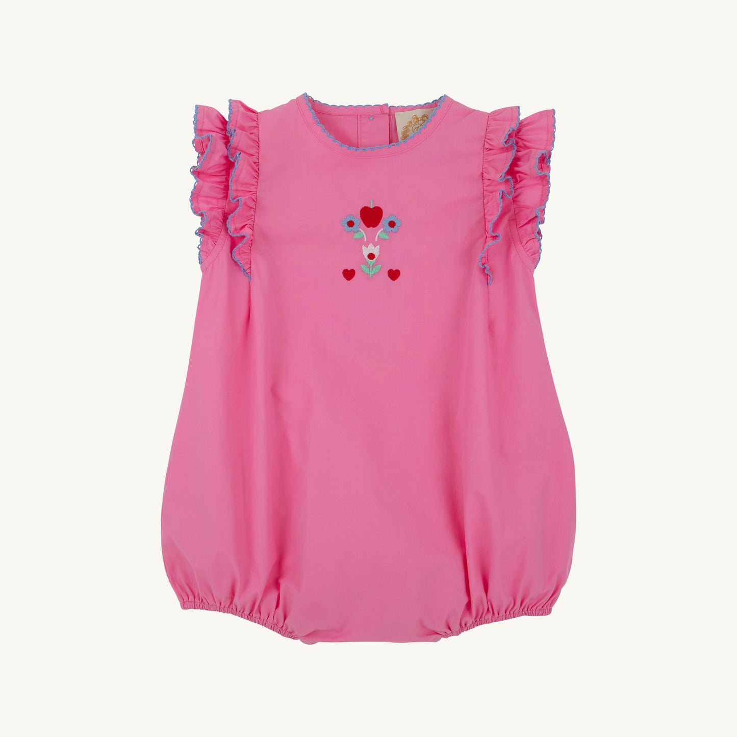 Beaufort Bonnet Ruehling Ruffle Bubble - Hamptons Hot Pink with Flowers