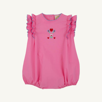 Beaufort Bonnet Ruehling Ruffle Bubble - Hamptons Hot Pink with Flowers