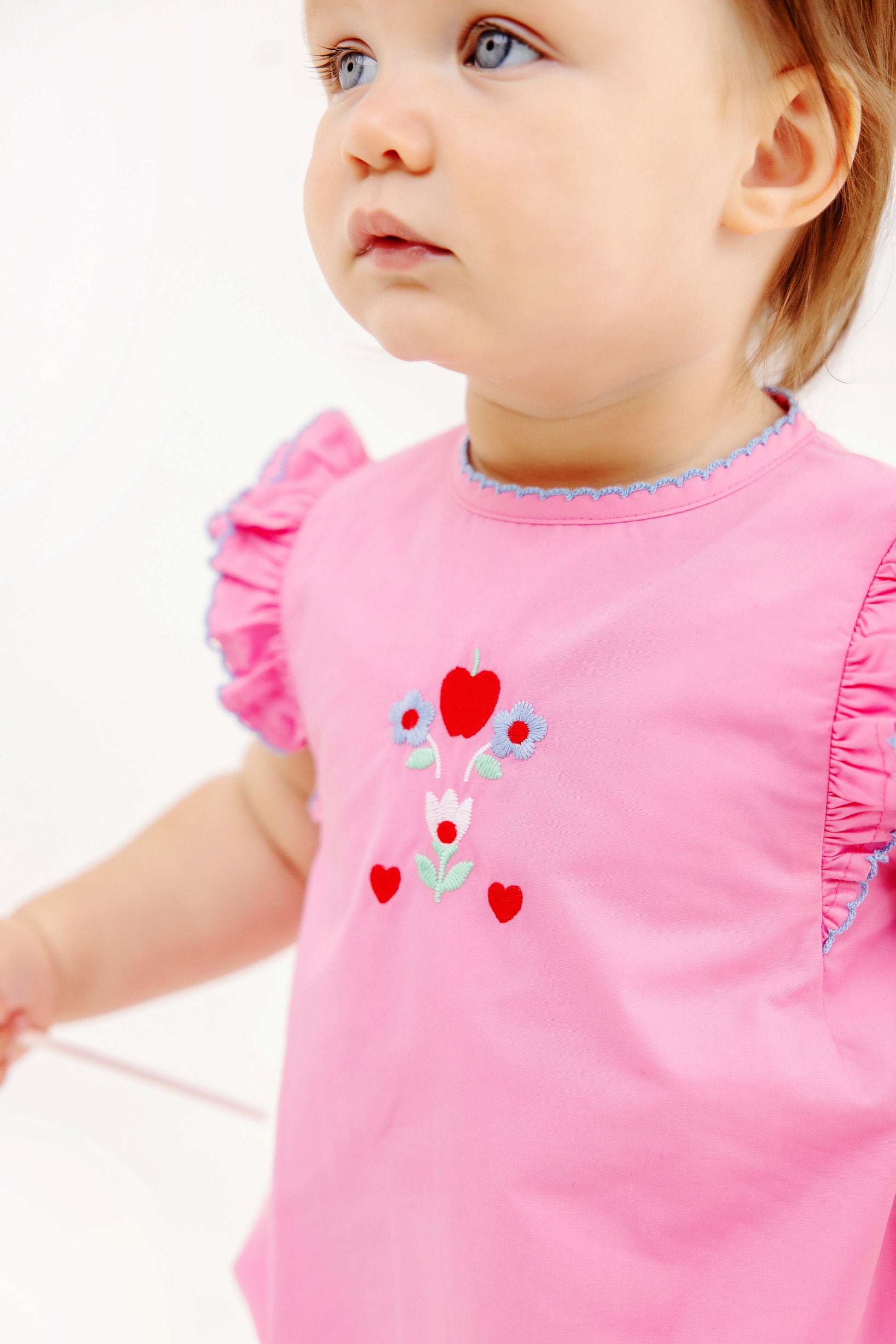 Beaufort Bonnet Ruehling Ruffle Bubble - Hamptons Hot Pink with Flowers