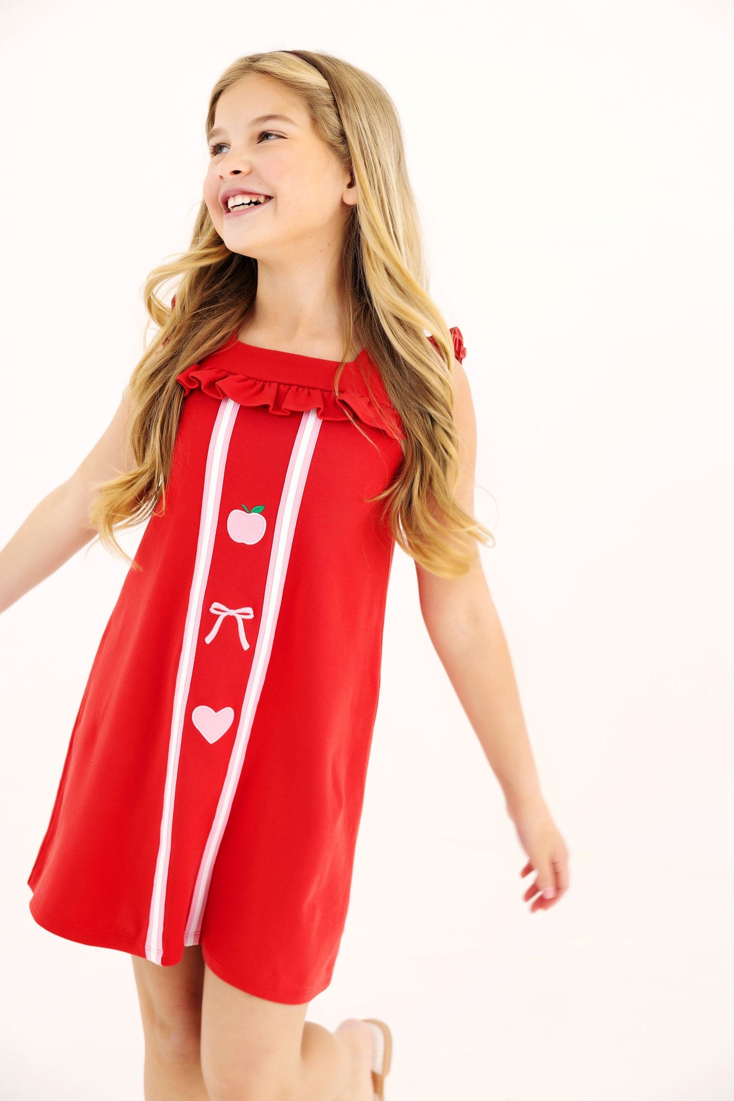 Beaufort Bonnet Darla Dress - Richmond Red & Hamptons Hot Pink & Appliques