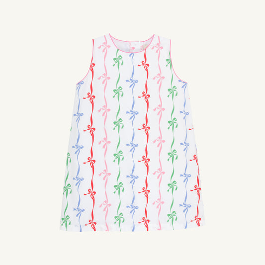 Beaufort Bonnet Annie Apron Dress - Bell Court Bows with Hamptons Hot Pink