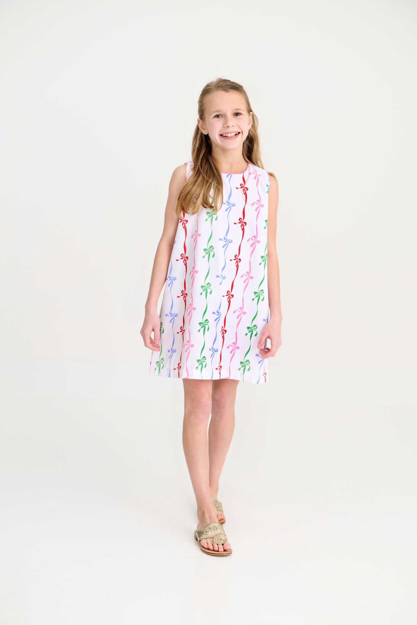 Beaufort Bonnet Annie Apron Dress - Bell Court Bows with Hamptons Hot Pink