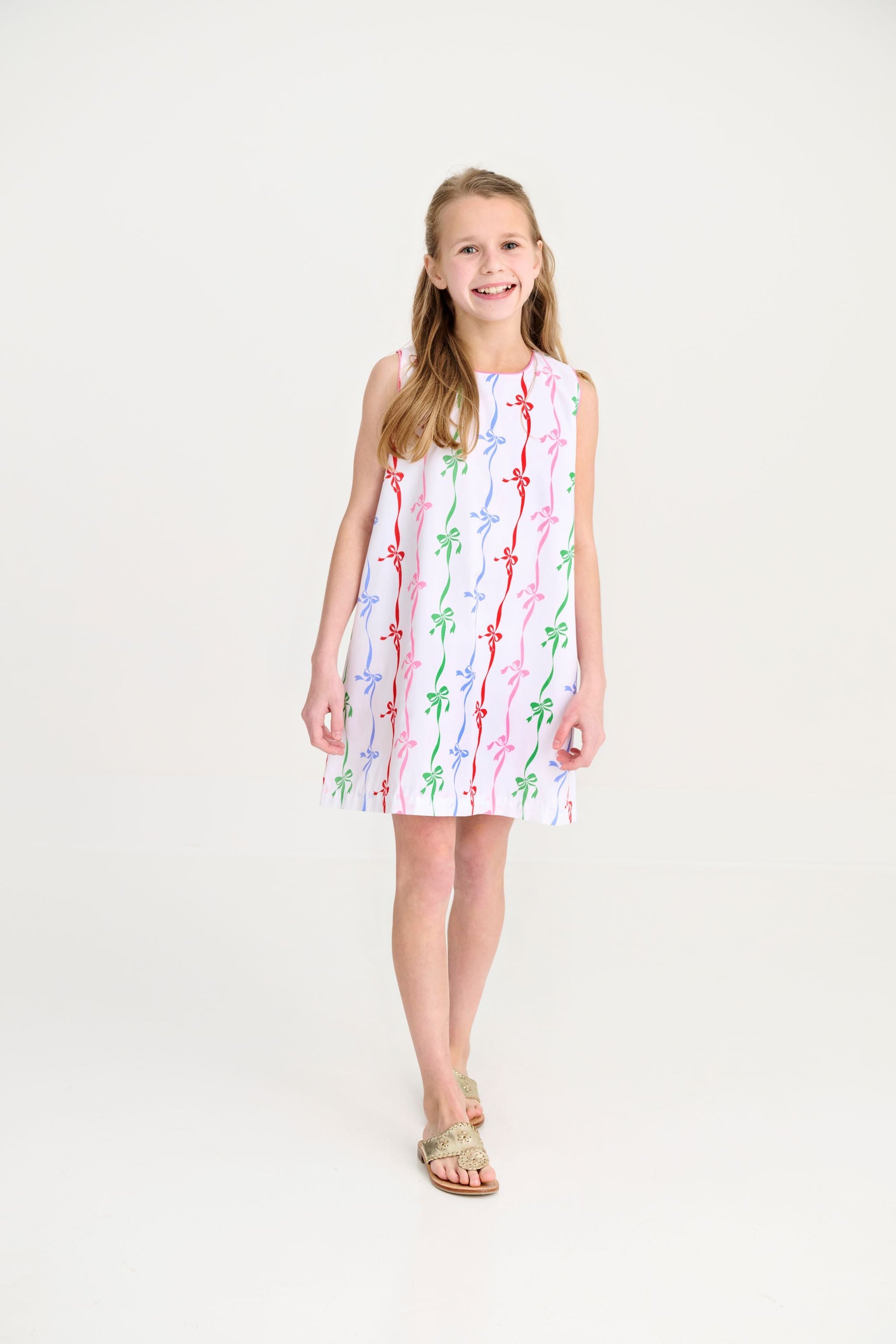 Beaufort Bonnet Annie Apron Dress - Bell Court Bows with Hamptons Hot Pink