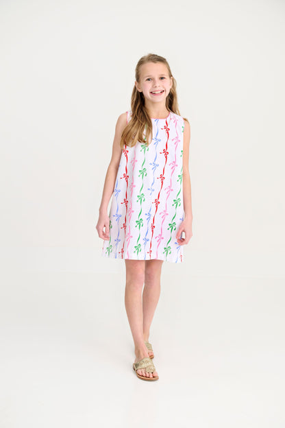 Beaufort Bonnet Annie Apron Dress - Bell Court Bows with Hamptons Hot Pink