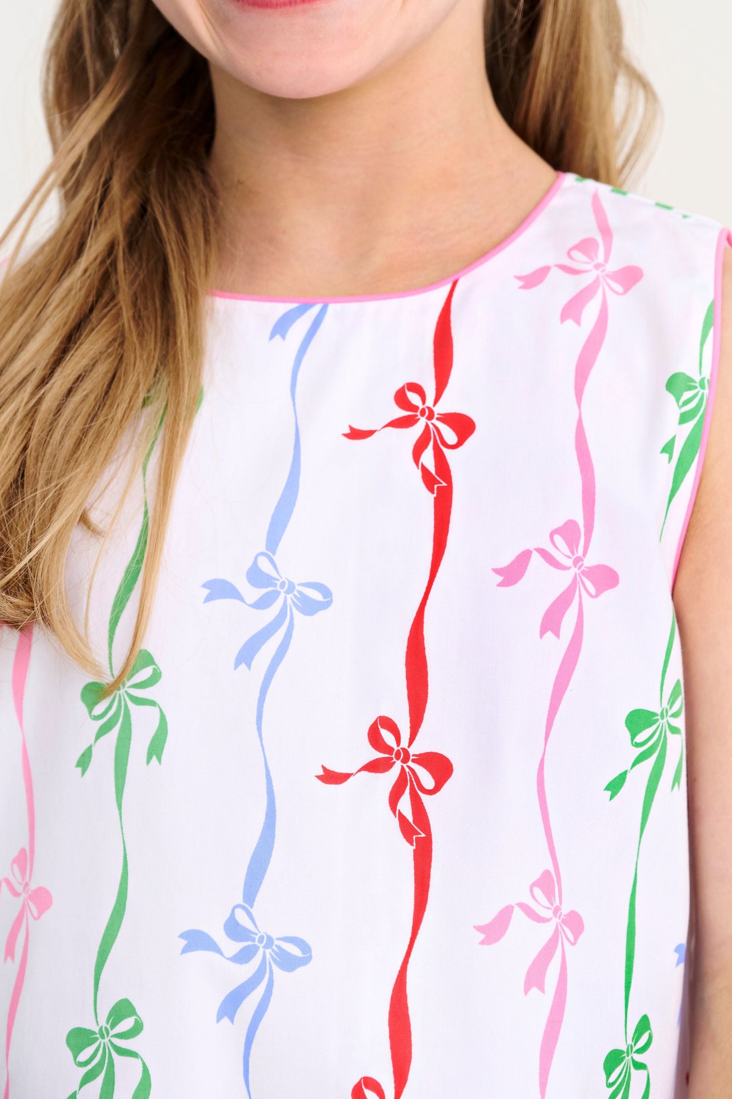 Beaufort Bonnet Annie Apron Dress - Bell Court Bows with Hamptons Hot Pink