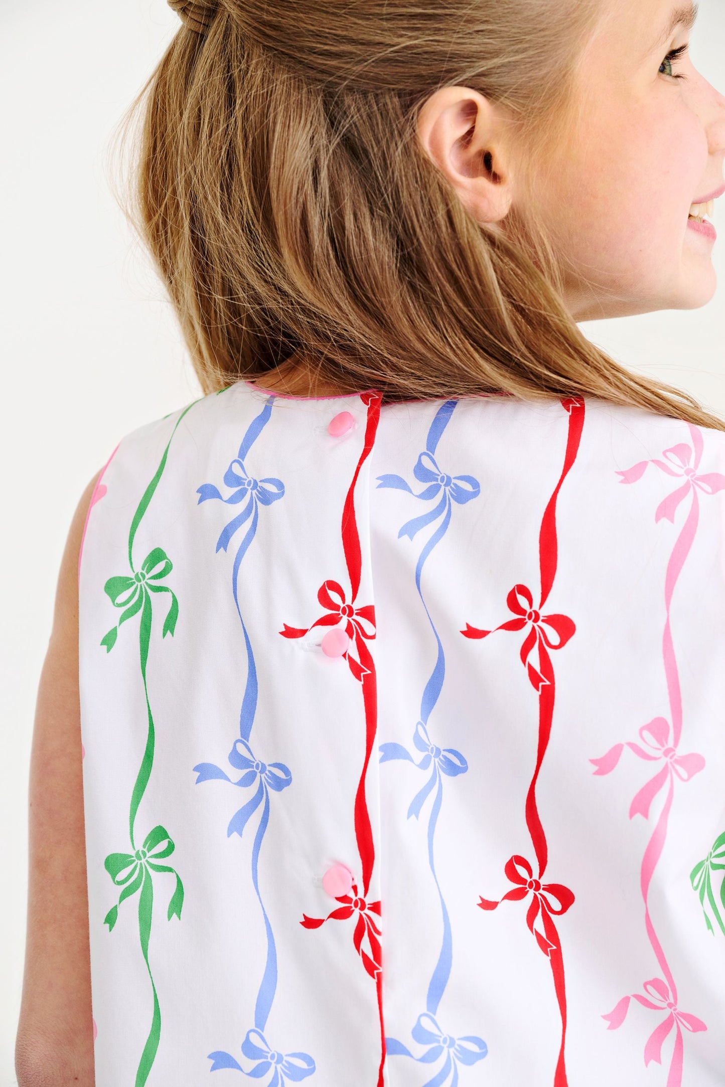 Beaufort Bonnet Annie Apron Dress - Bell Court Bows with Hamptons Hot Pink