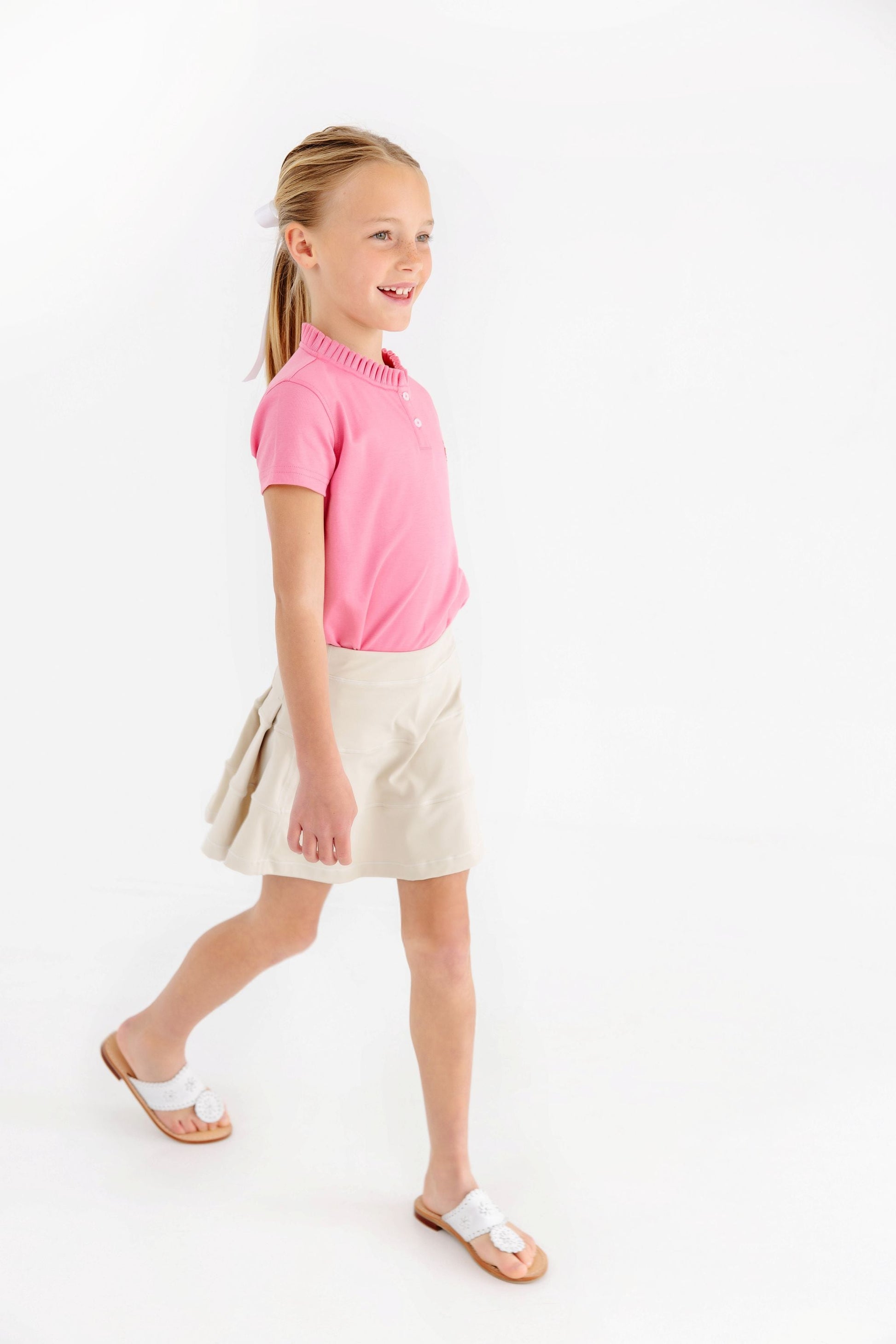 Beaufort Bonnet Prepletic™ Prep School Skort - Keeneland Khaki & Pearl Stork