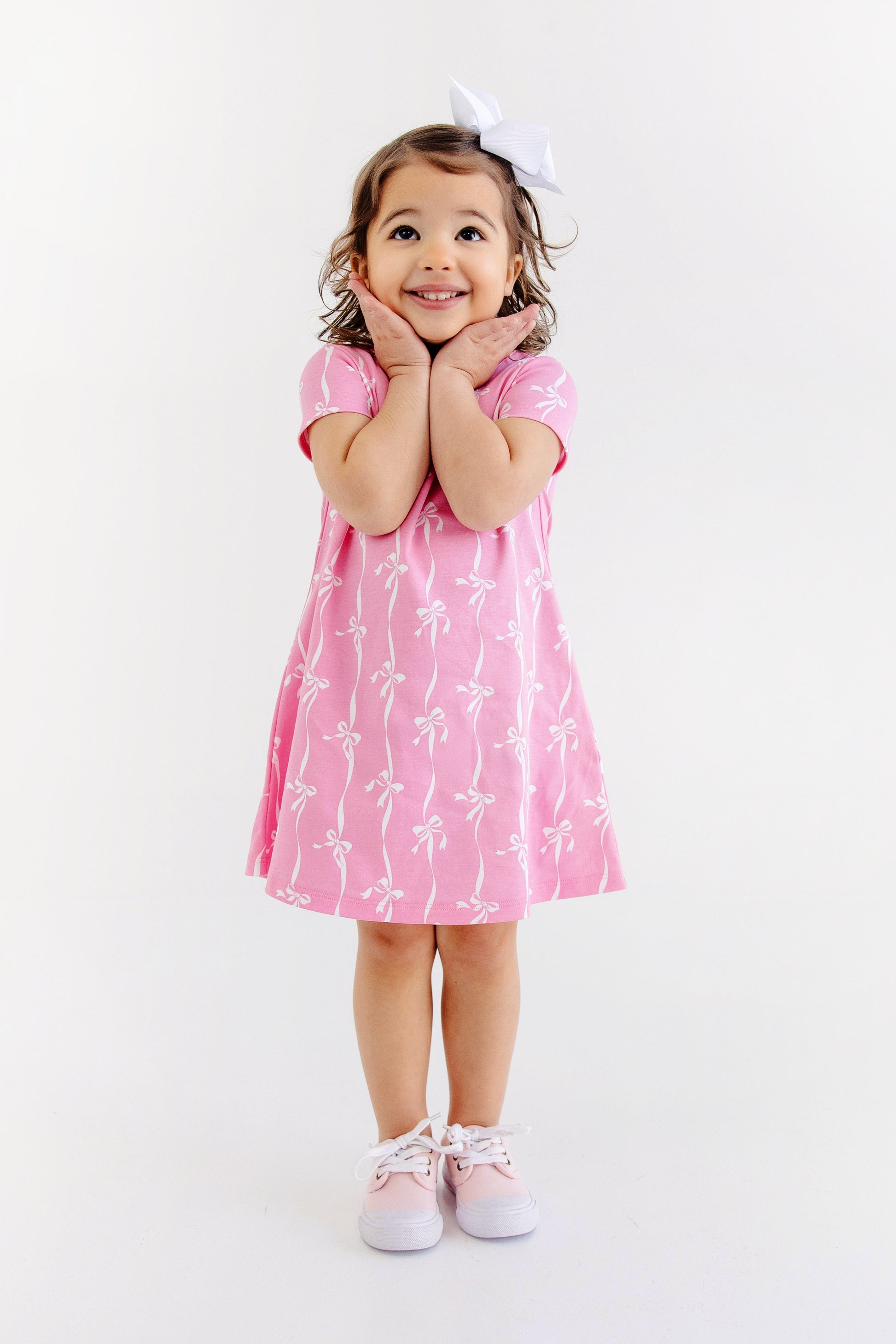 Beaufort Bonnet Polly Play Dress - Bell Court Bows (Hamptons Hot Pink)