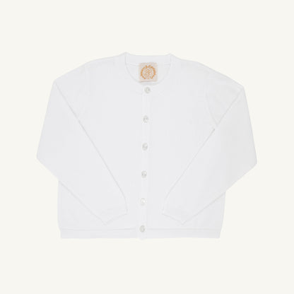 Beaufort Bonnet Cambridge Cardigan (Unisex) - Worth Avenue White with Pearlized Button