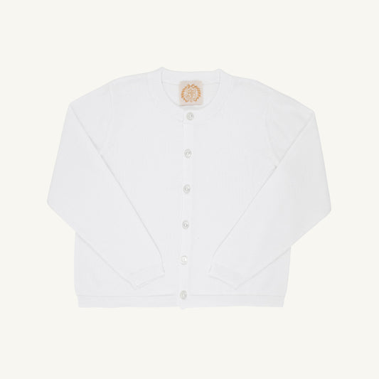 Beaufort Bonnet Cambridge Cardigan (Unisex) - Worth Avenue White with Pearlized Button