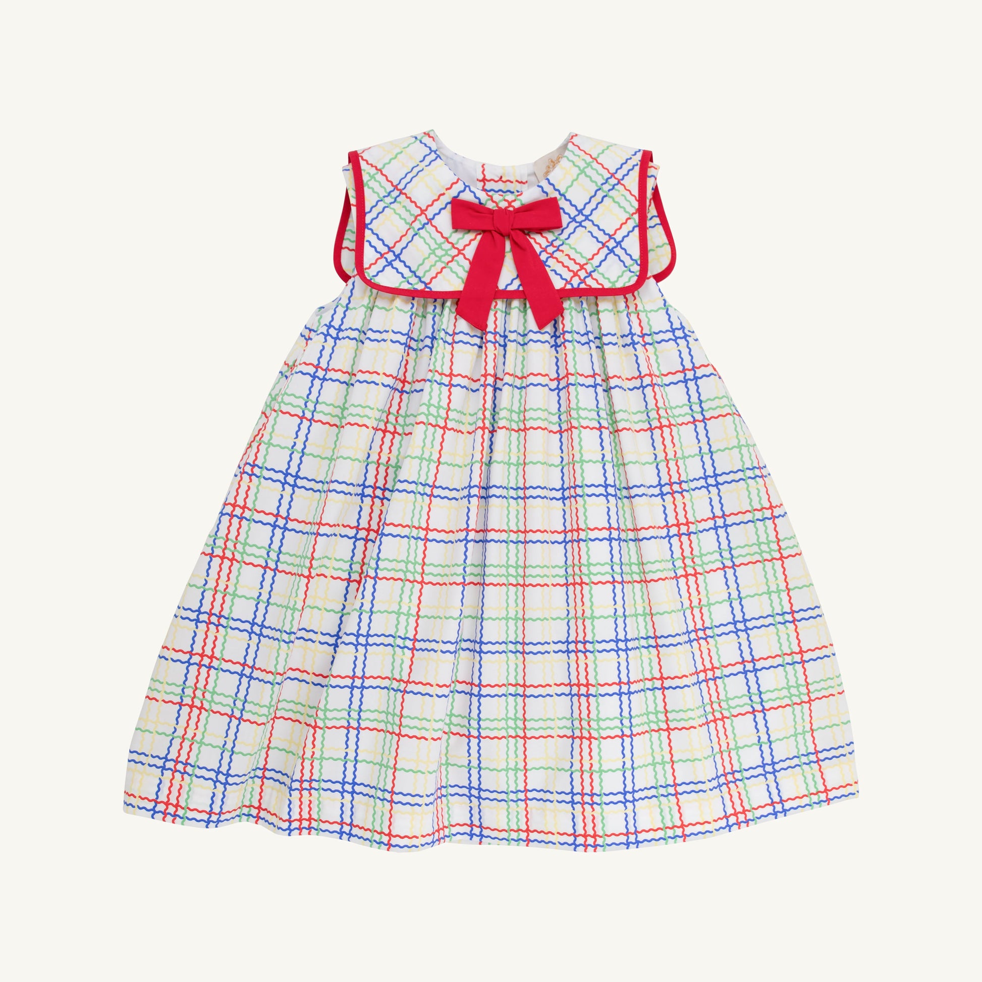 Beaufort Bonnet Sleeveless Stewart's Collar Dress - Wellington Windowpane