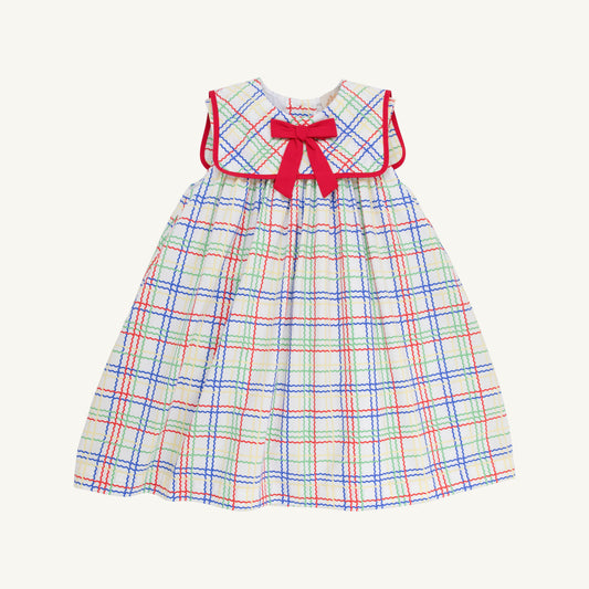 Beaufort Bonnet Sleeveless Stewart's Collar Dress - Wellington Windowpane