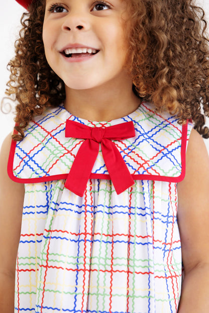 Beaufort Bonnet Sleeveless Stewart's Collar Dress - Wellington Windowpane