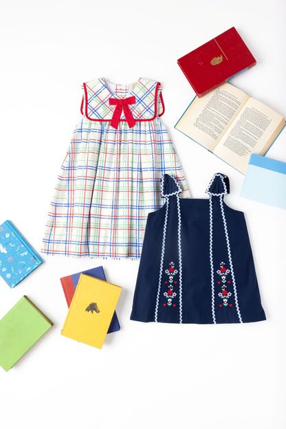 Beaufort Bonnet Sleeveless Stewart's Collar Dress - Wellington Windowpane