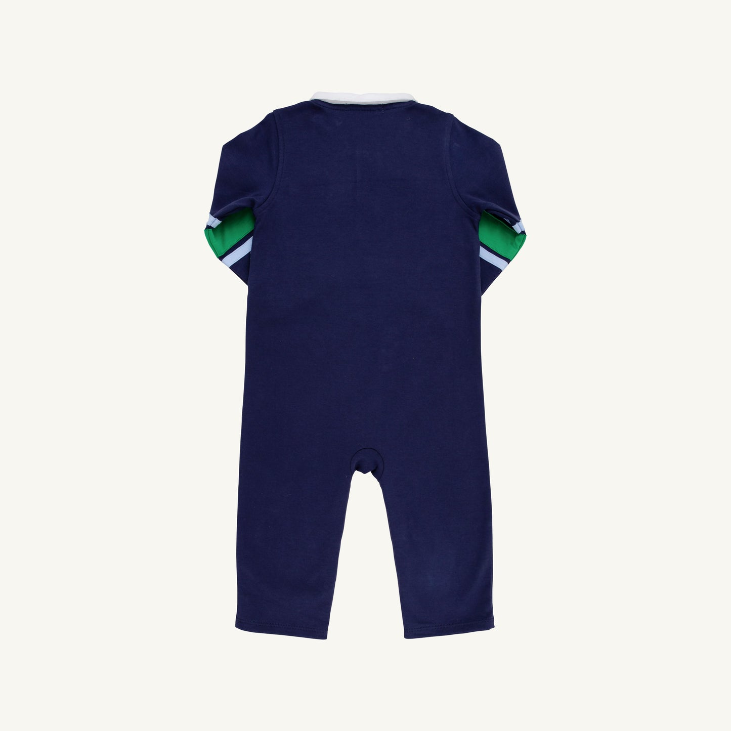 Beaufort Bonnet Sir Proper's Rugby Romper - Navy with Blue & Green Stripe