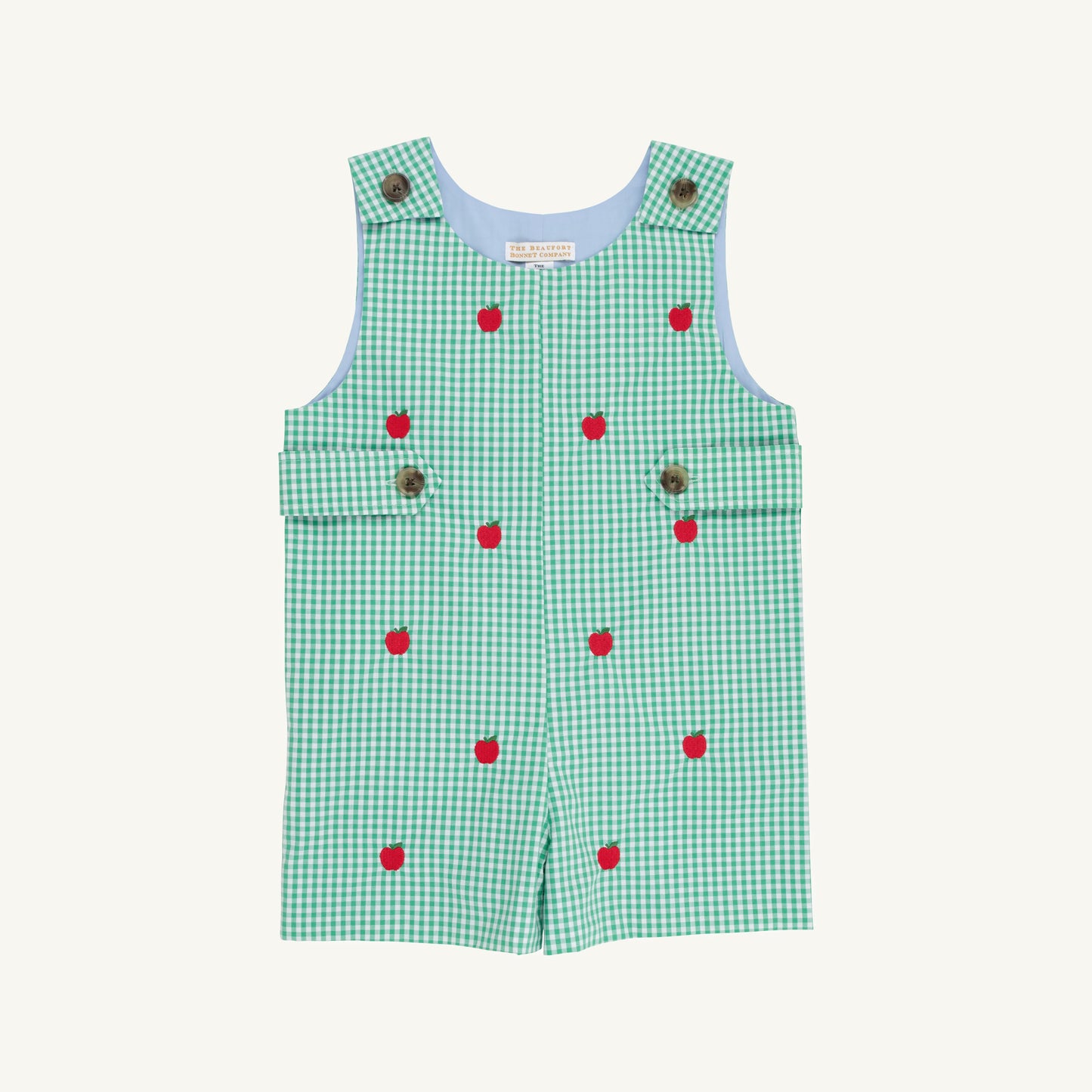 Beaufort Bonnet Critter Jack Keene Jon Jon - Green Gingham & Apples