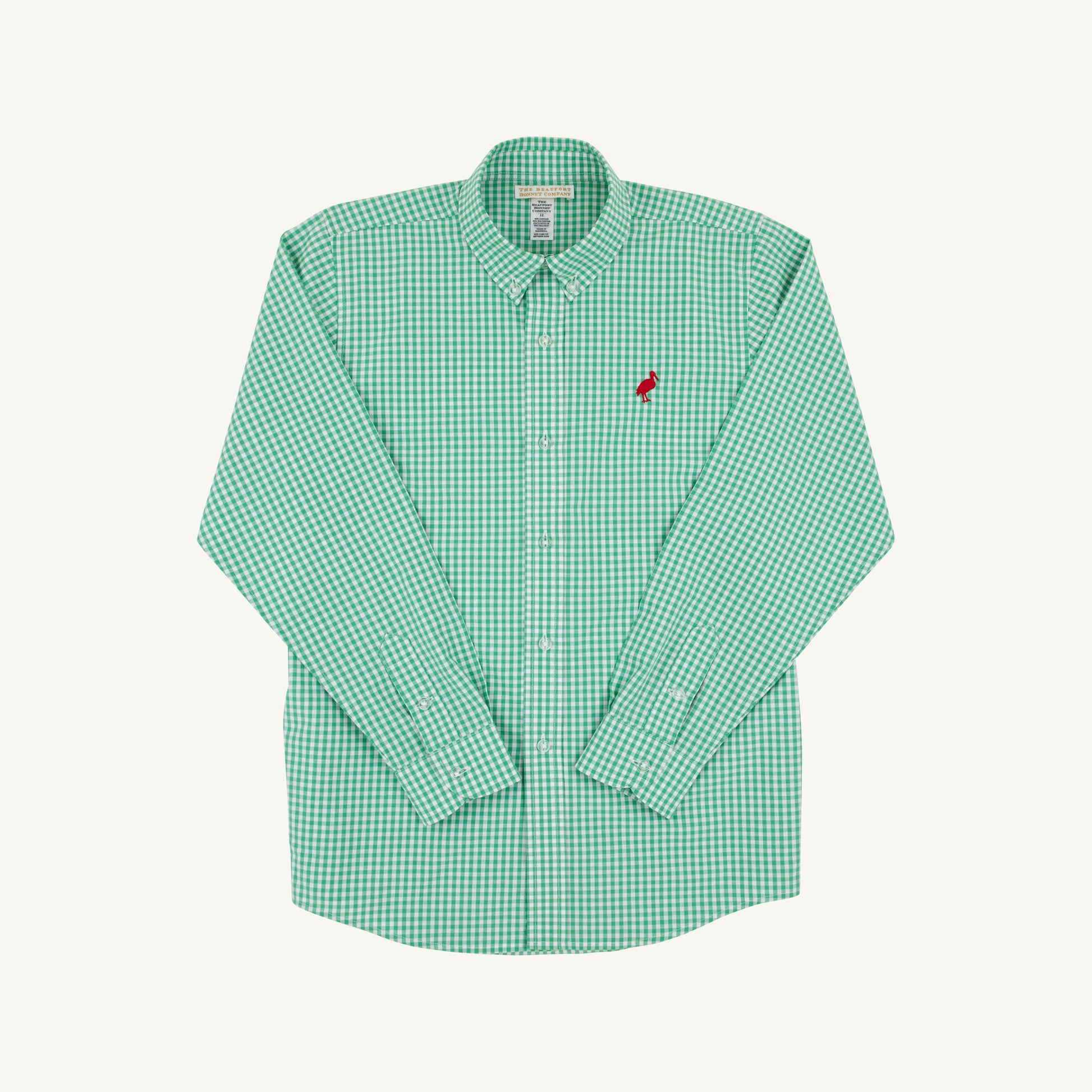 Beaufort Bonnet Dean's List Dress Shirt - Gibson Island Green Mini Gingham