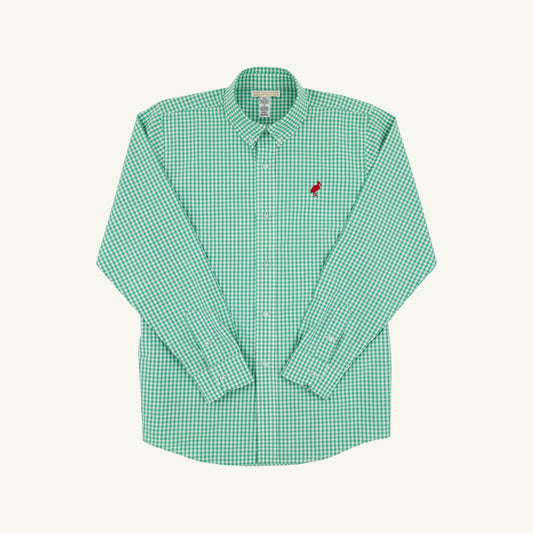 Beaufort Bonnet Dean's List Dress Shirt - Gibson Island Green Mini Gingham