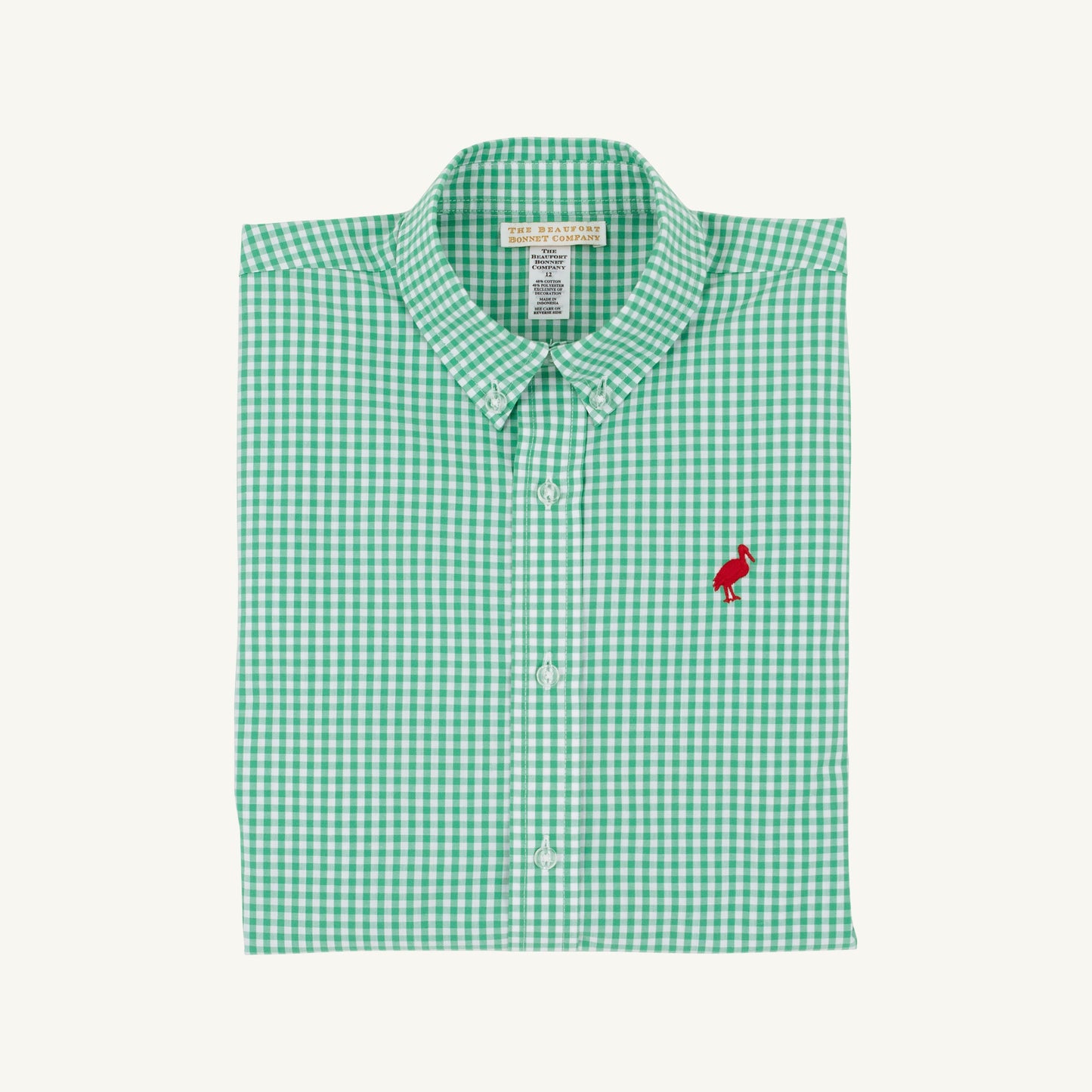 Beaufort Bonnet Dean's List Dress Shirt - Gibson Island Green Mini Gingham