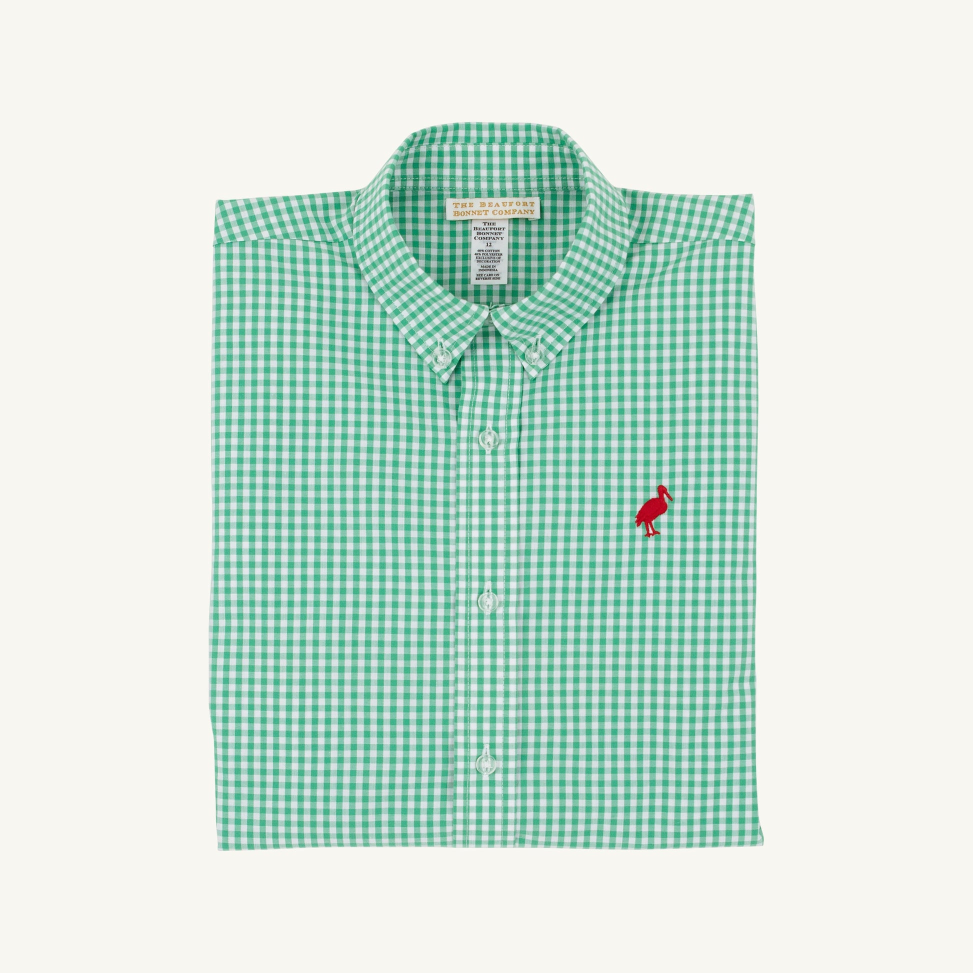Beaufort Bonnet Dean's List Dress Shirt - Gibson Island Green Mini Gingham