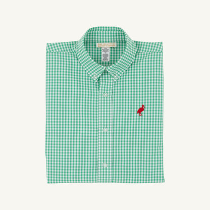 Beaufort Bonnet Dean's List Dress Shirt - Gibson Island Green Mini Gingham