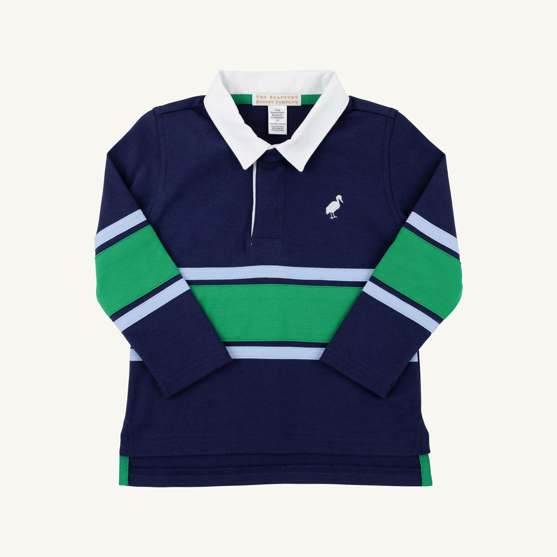 Beaufort Bonnet Rollin's Rugby Shirt - Nantucket Navy & Blue & Green Stripe