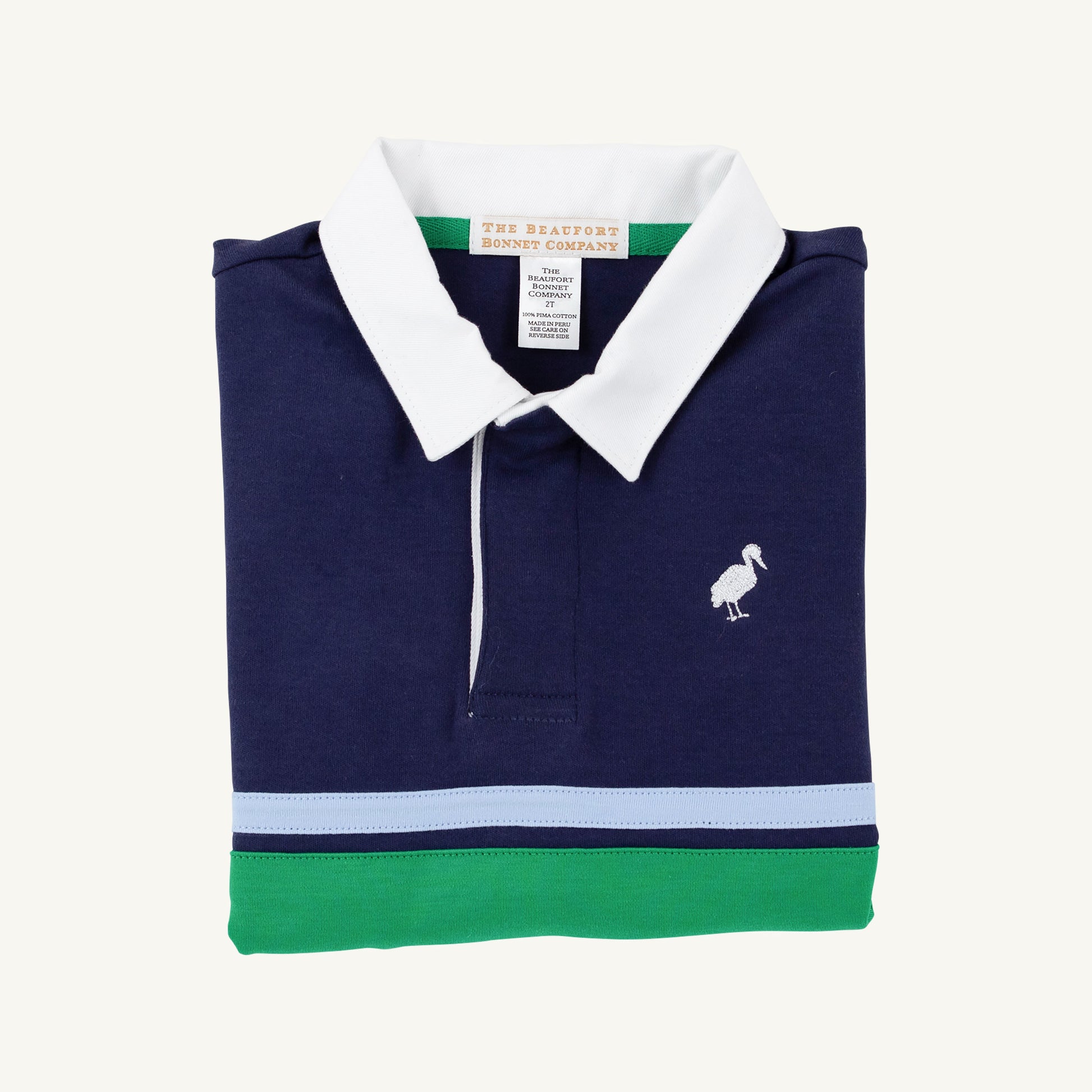 Beaufort Bonnet Rollin's Rugby Shirt - Nantucket Navy & Blue & Green Stripe