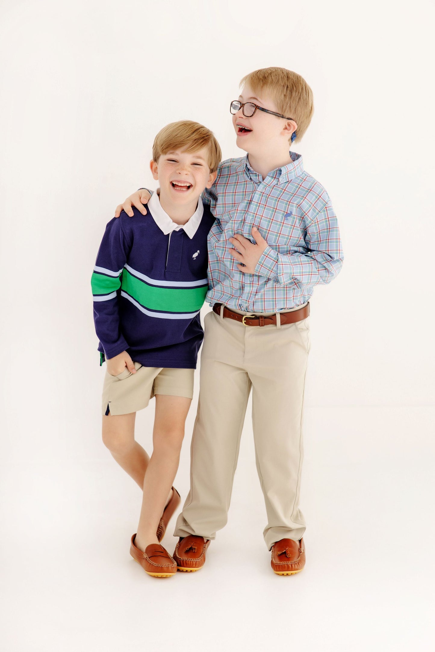 Beaufort Bonnet Rollin's Rugby Shirt - Nantucket Navy & Blue & Green Stripe