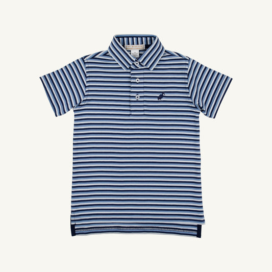 Beaufort Bonnet Prim & Proper Polo - Sumner County Stripe (Barbados Blue)