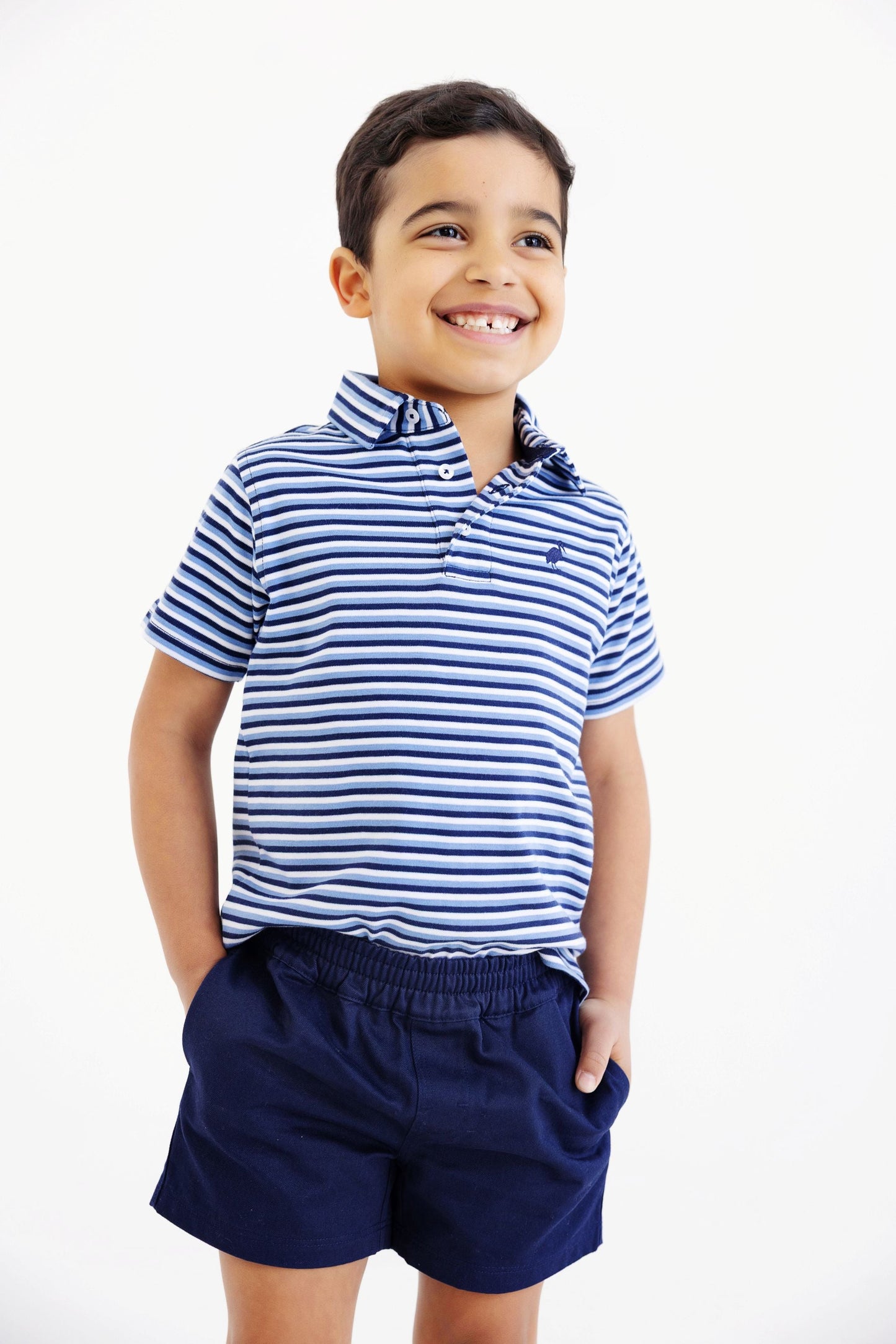Beaufort Bonnet Prim & Proper Polo - Sumner County Stripe (Barbados Blue)