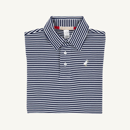 Beaufort Bonnet Prim & Proper Polo & Onesie - Nantucket Navy Stripe with Multicolor St