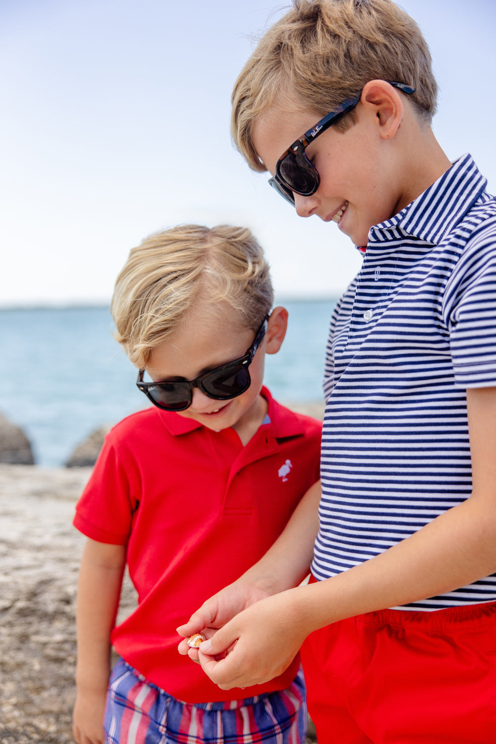 Beaufort Bonnet Prim & Proper Polo & Onesie - Nantucket Navy Stripe with Multicolor St