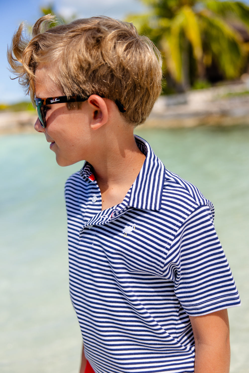 Beaufort Bonnet Prim & Proper Polo & Onesie - Nantucket Navy Stripe with Multicolor St