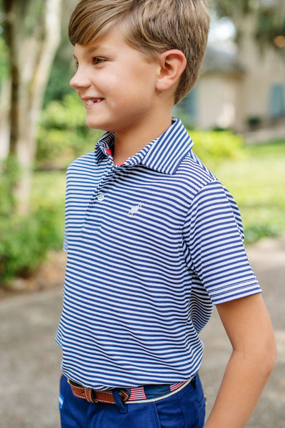Beaufort Bonnet Prim & Proper Polo & Onesie - Nantucket Navy Stripe with Multicolor St