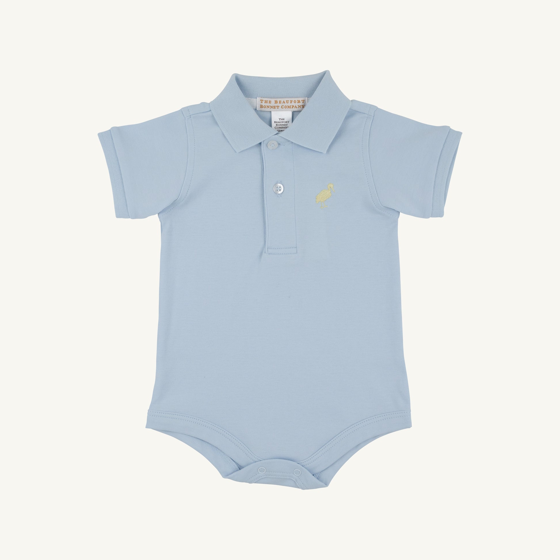 Beaufort Bonnet Prim & Proper Polo & Onesie - Buckhead Blue with Bellport Butter Yello
