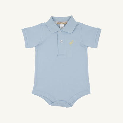 Beaufort Bonnet Prim & Proper Polo & Onesie - Buckhead Blue with Bellport Butter Yello
