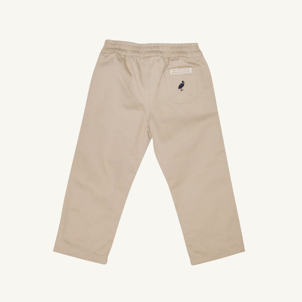 Beaufort Bonnet Sheffield Pants - Keeneland Khaki with Nantucket Navy Stork