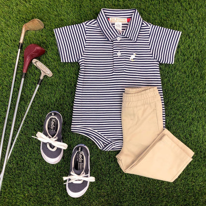 Beaufort Bonnet Sheffield Pants - Keeneland Khaki with Nantucket Navy Stork