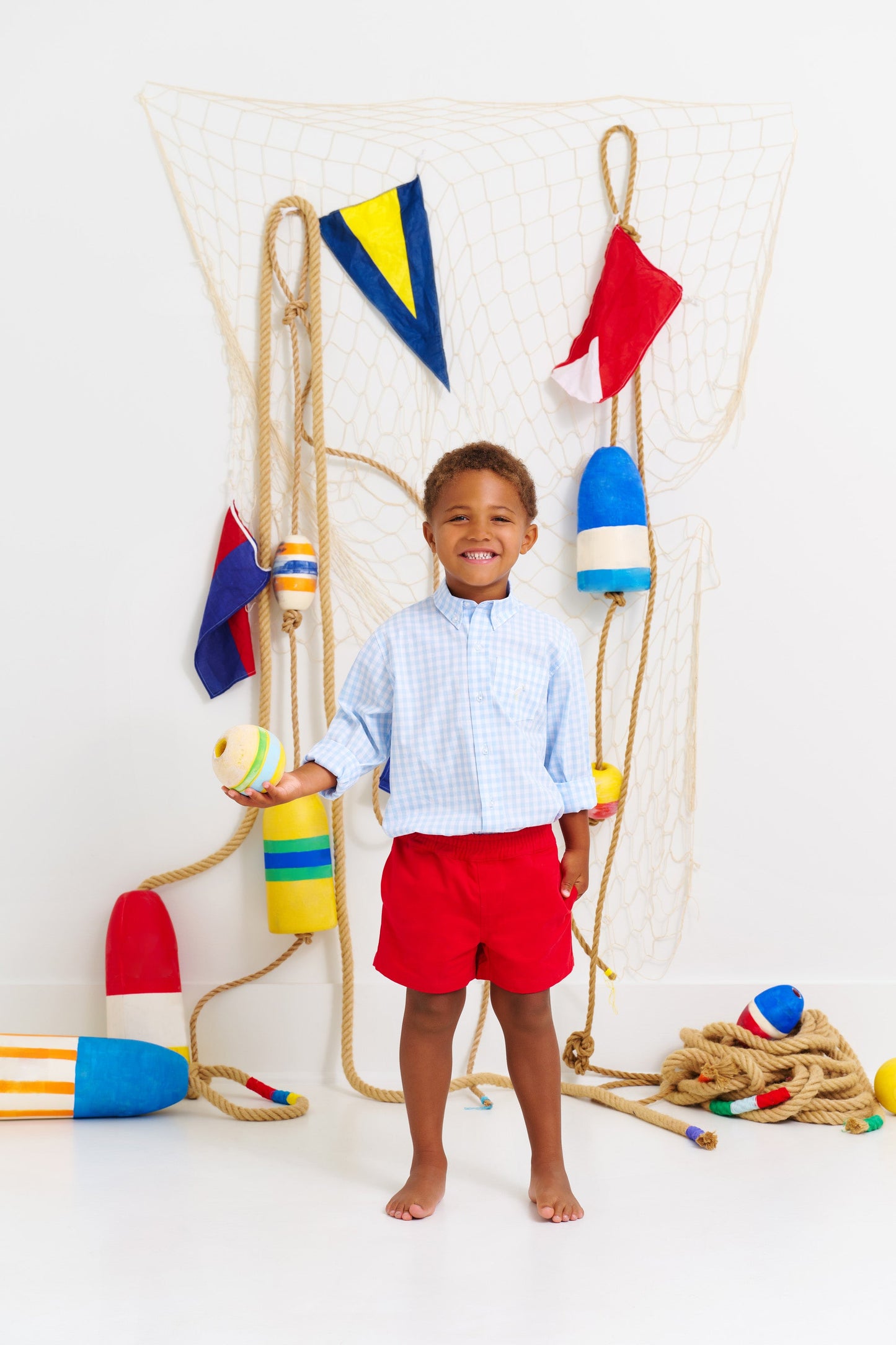 Beaufort Bonnet Sheffield Shorts - Richmond Red with Multicolor Stork