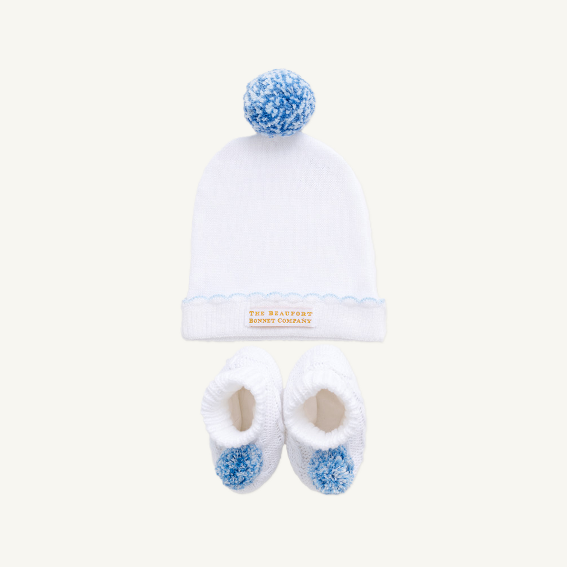 Beaufort Bonnet Bryer Bootie & I'm Here Hat Set - Worth Avenue White