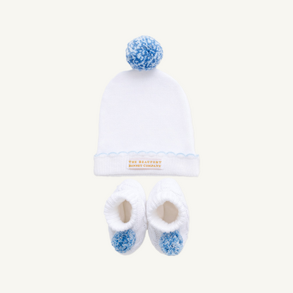 Beaufort Bonnet Bryer Bootie & I'm Here Hat Set - Worth Avenue White