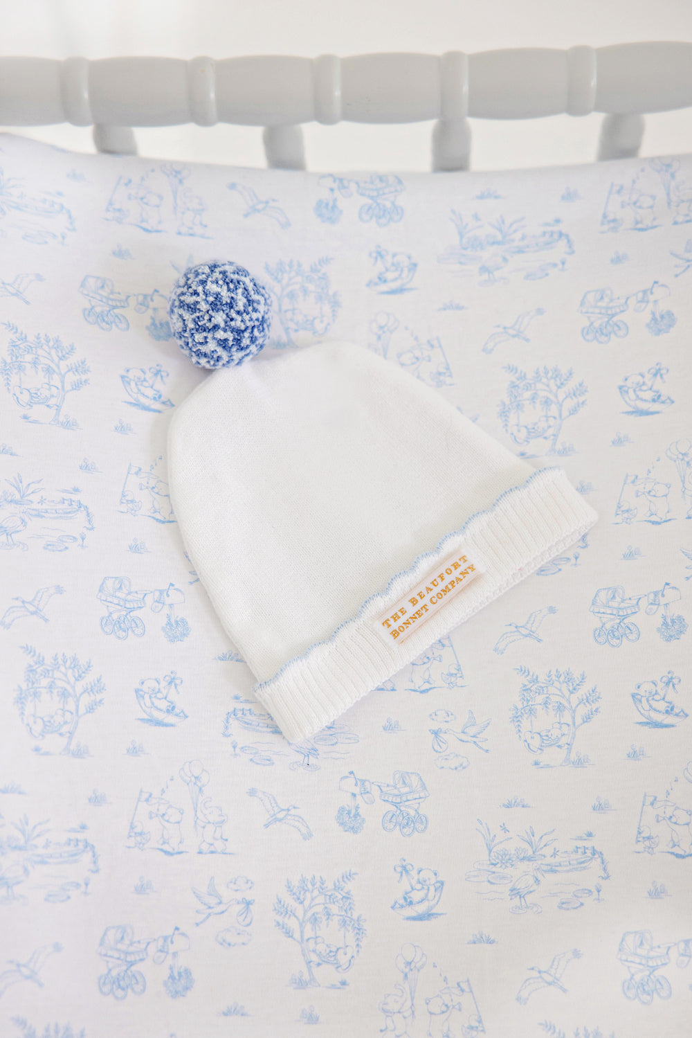 Beaufort Bonnet Bryer Bootie & I'm Here Hat Set - Worth Avenue White
