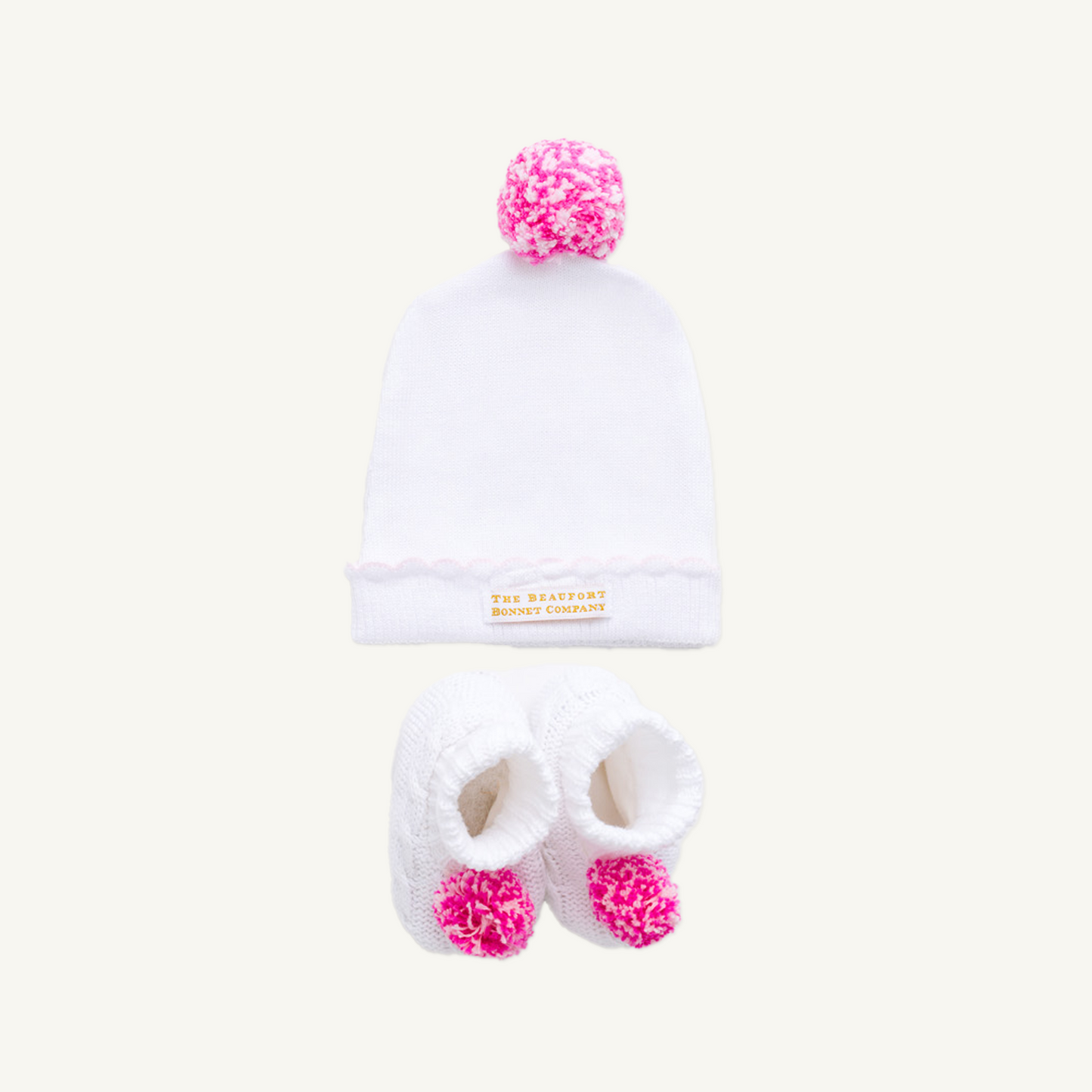 Beaufort Bonnet Bryer Booties & I'm Here Hat Set - Worth Avenue White